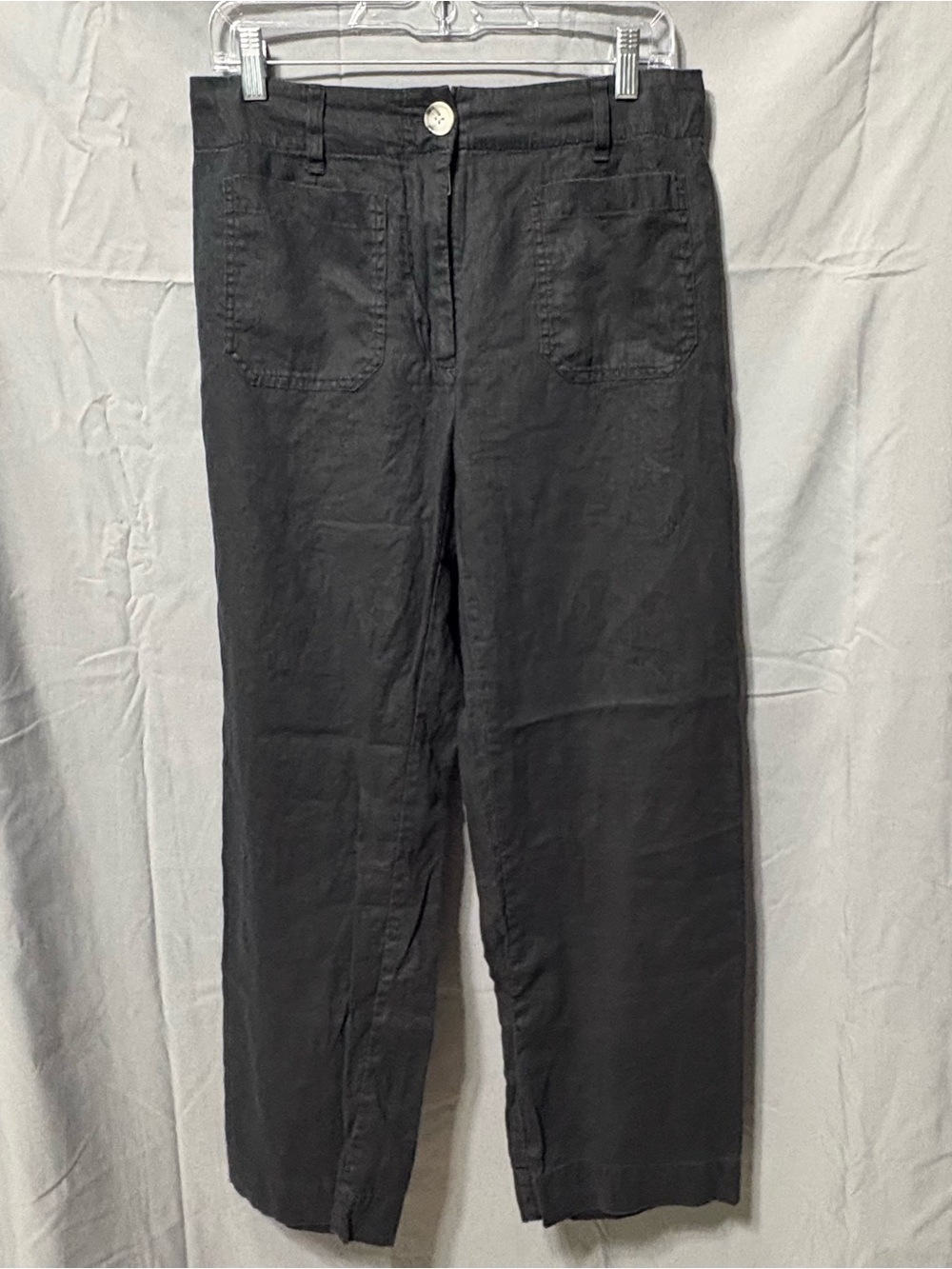 Quince Black 100% Linen Wide Leg Trousers